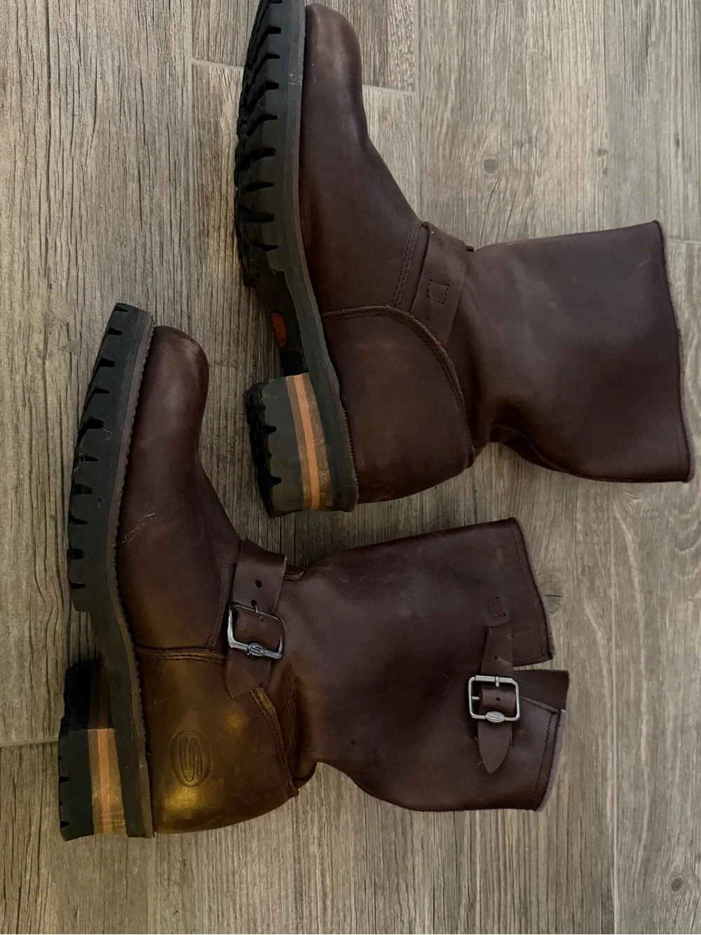 Skechers Men's Brown Leather Harness Boots